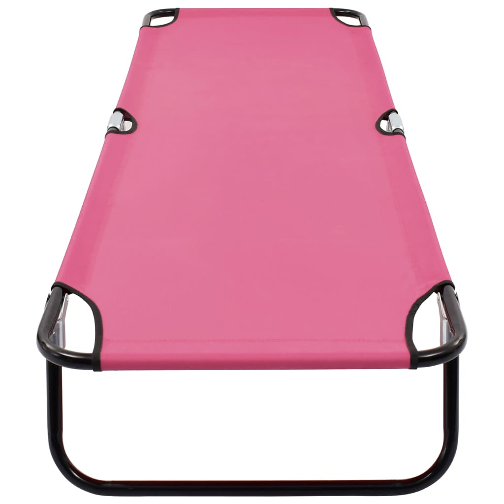 Ligbed inklapbaar staal roze - Griffin Retail