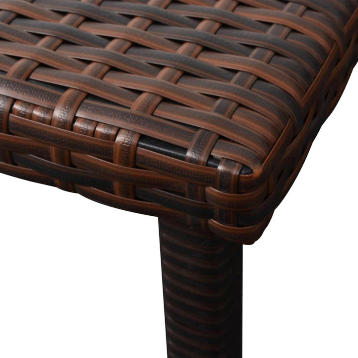 Ligbed met kussen en tafel poly rattan bruin - Griffin Retail