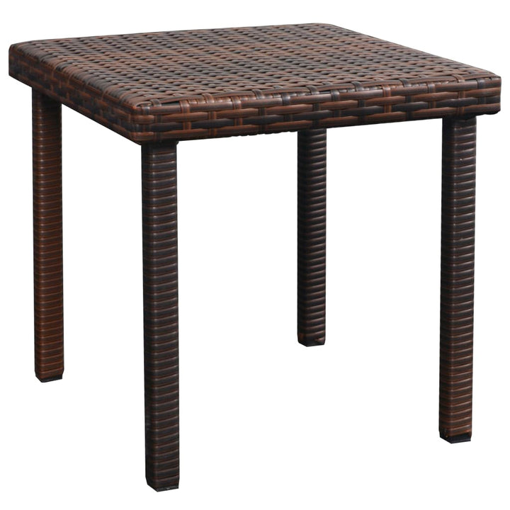 Ligbed met kussen en tafel poly rattan bruin - Griffin Retail