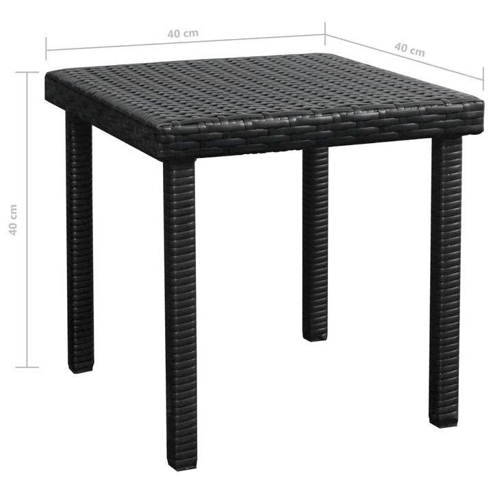 Ligbed met kussen en tafel poly rattan zwart - Griffin Retail