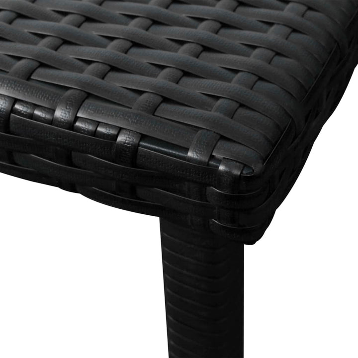 Ligbed met kussen en tafel poly rattan zwart - Griffin Retail