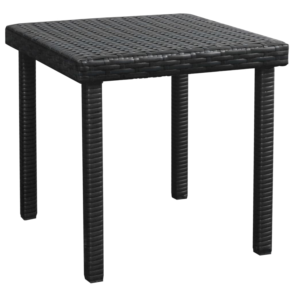 Ligbed met kussen en tafel poly rattan zwart - Griffin Retail