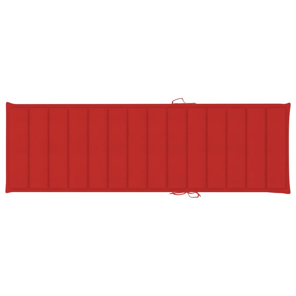 Ligbed met rood kussen geïmpregneerd grenenhout - Griffin Retail