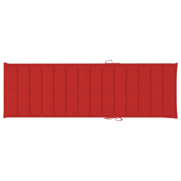Ligbed met rood kussen geïmpregneerd grenenhout - Griffin Retail