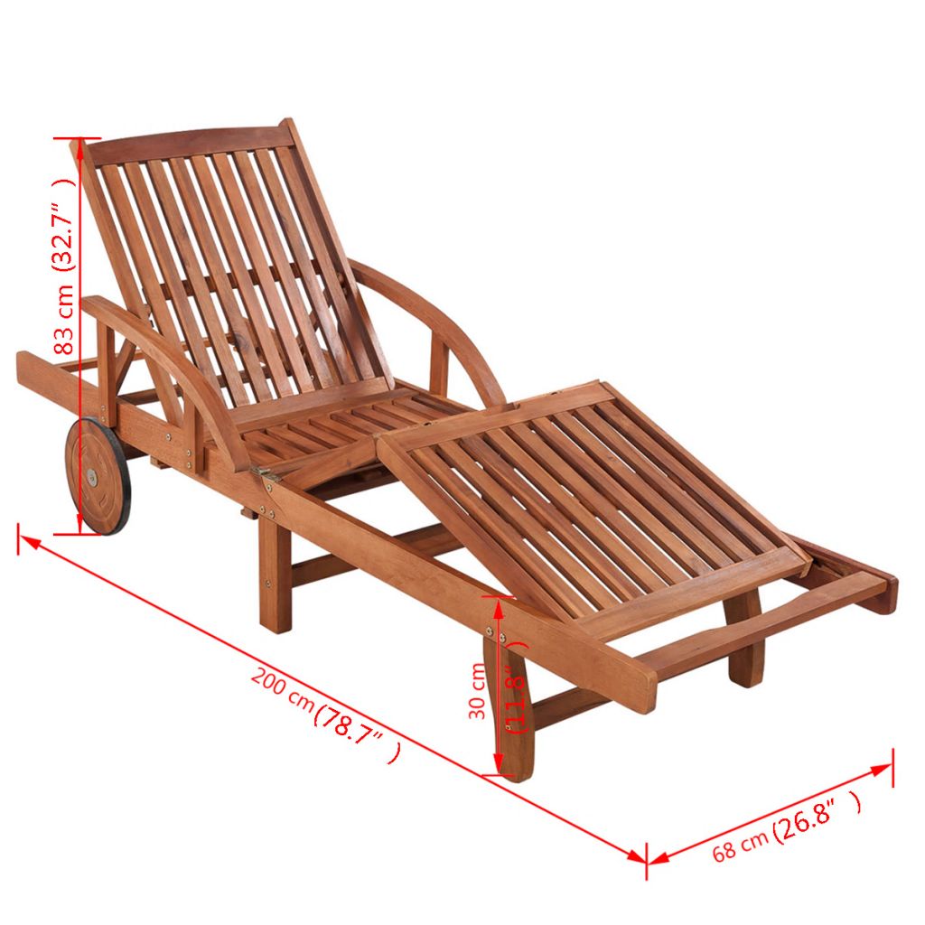 Ligbed met tafel massief acaciahout - Griffin Retail