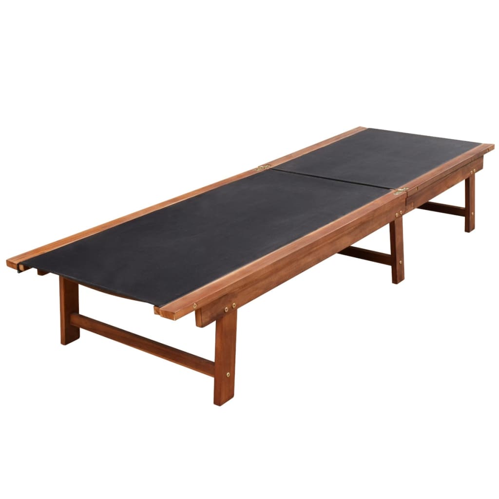 Ligbed met tafel massief acaciahout en textileen - Griffin Retail