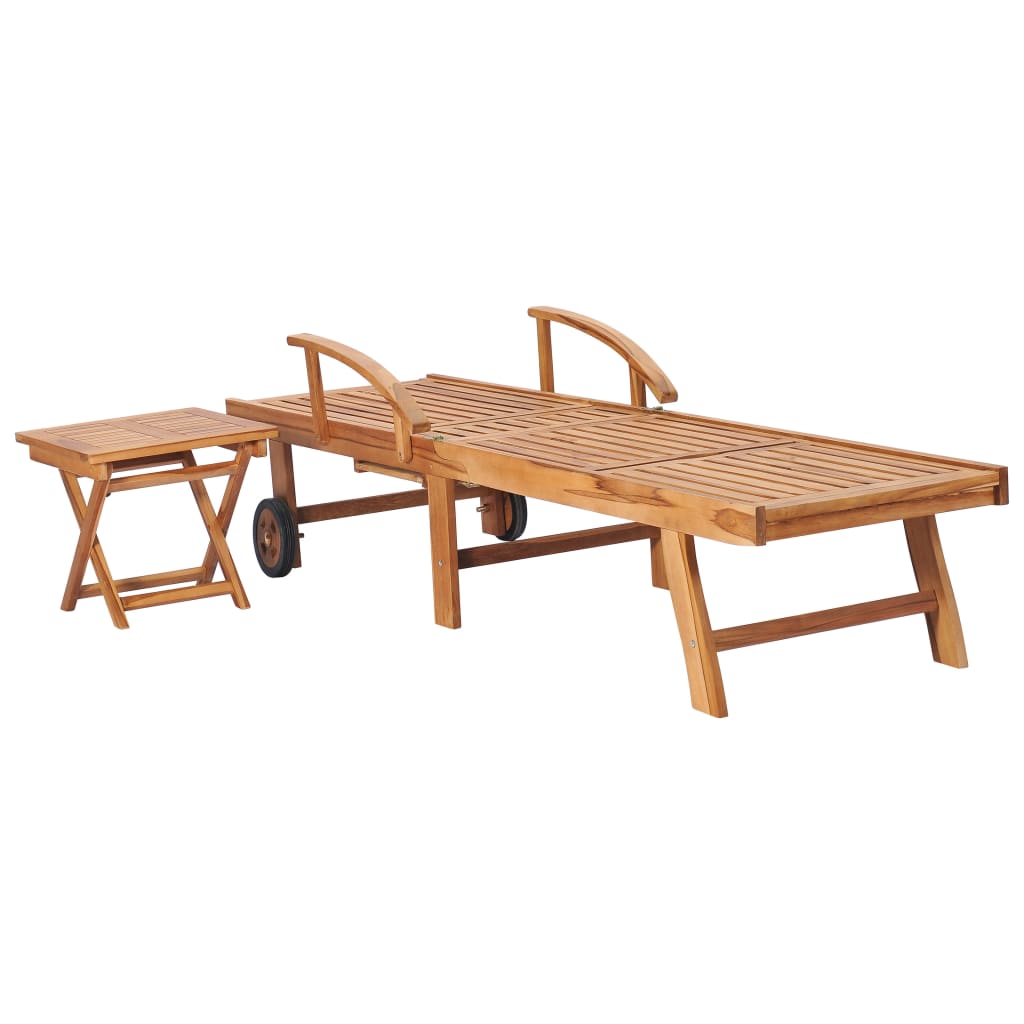 Ligbed met tafel massief teakhout - Griffin Retail