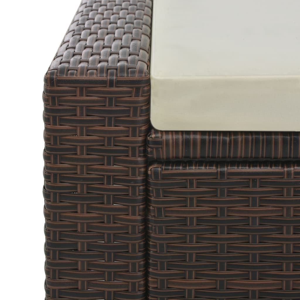 Ligbed tweepersoons poly rattan bruin - Griffin Retail