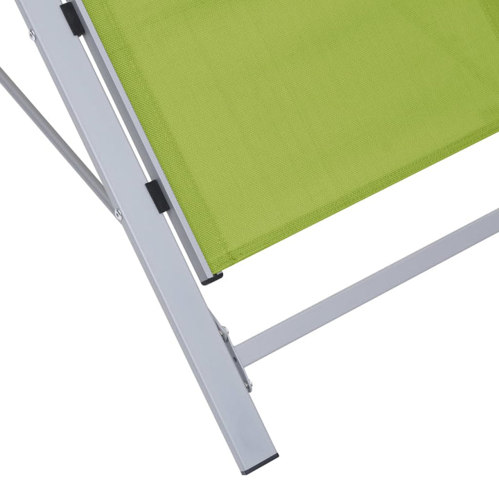 Ligbedden 2 st met tafel aluminium groen - Griffin Retail