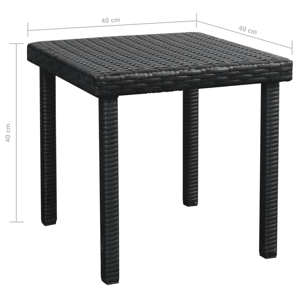 Ligbedden 2 st met tafel poly rattan zwart - Griffin Retail