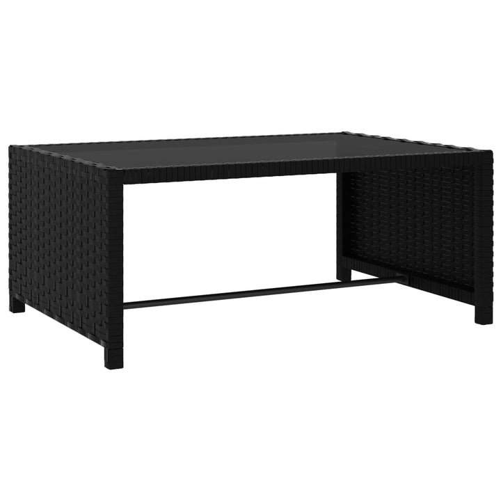 Ligbedden 2 st met tafel poly rattan zwart - Griffin Retail