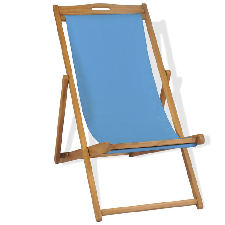 Ligstoel 56x105x96 cm teakhout blauw - Griffin Retail