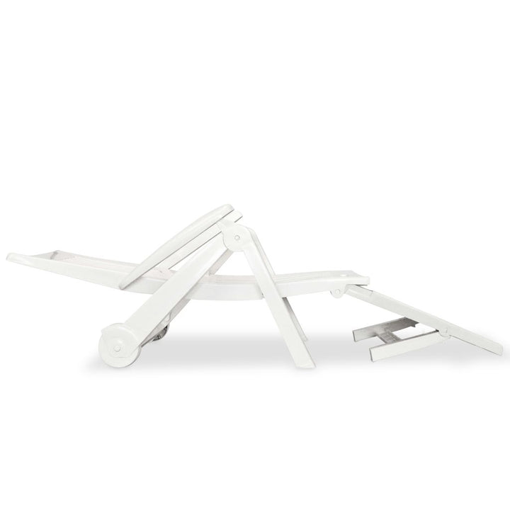 Ligstoel met voetsteun kunststof wit - Griffin Retail