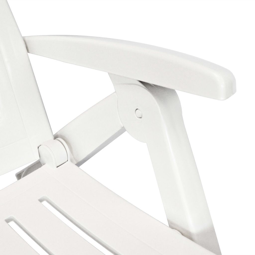 Ligstoel met voetsteun kunststof wit - Griffin Retail