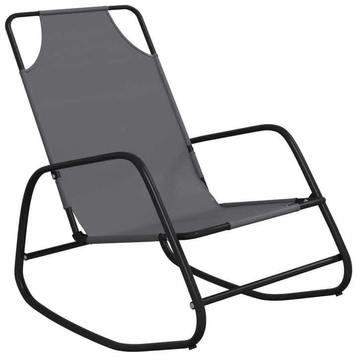 Ligstoelen 2 st schommelend staal en textileen grijs - Griffin Retail