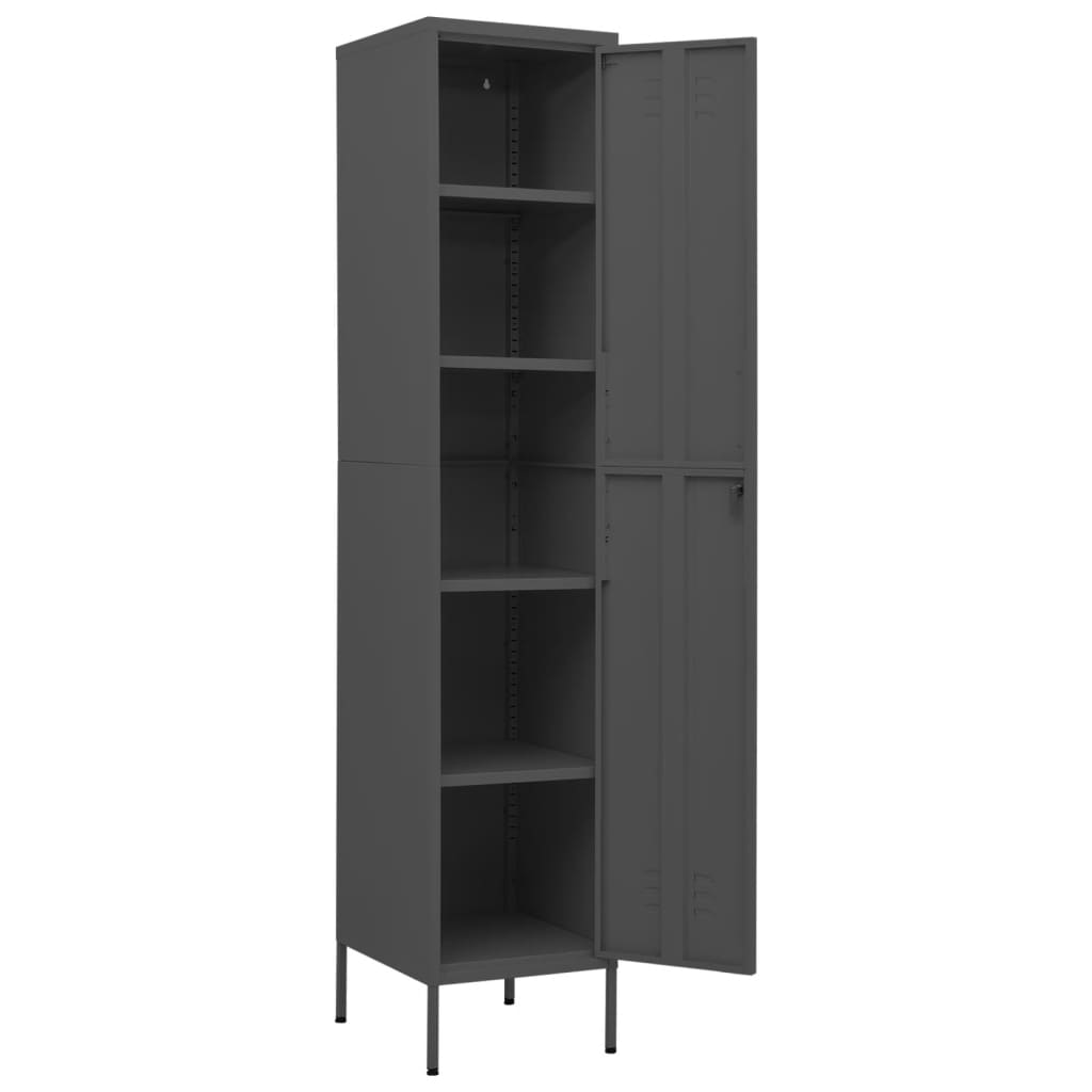 Lockerkast 35x46x180 cm staal antracietkleurig - Griffin Retail