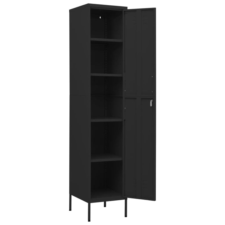 Lockerkast 35x46x180 cm staal zwart - Griffin Retail