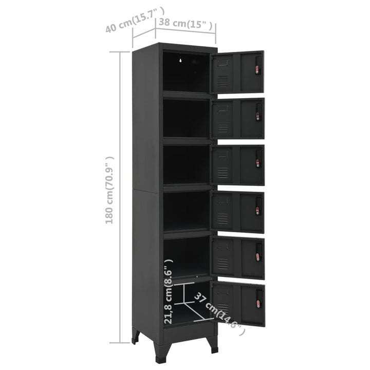 Lockerkast 38x40x180 cm staal antracietkleurig - Griffin Retail