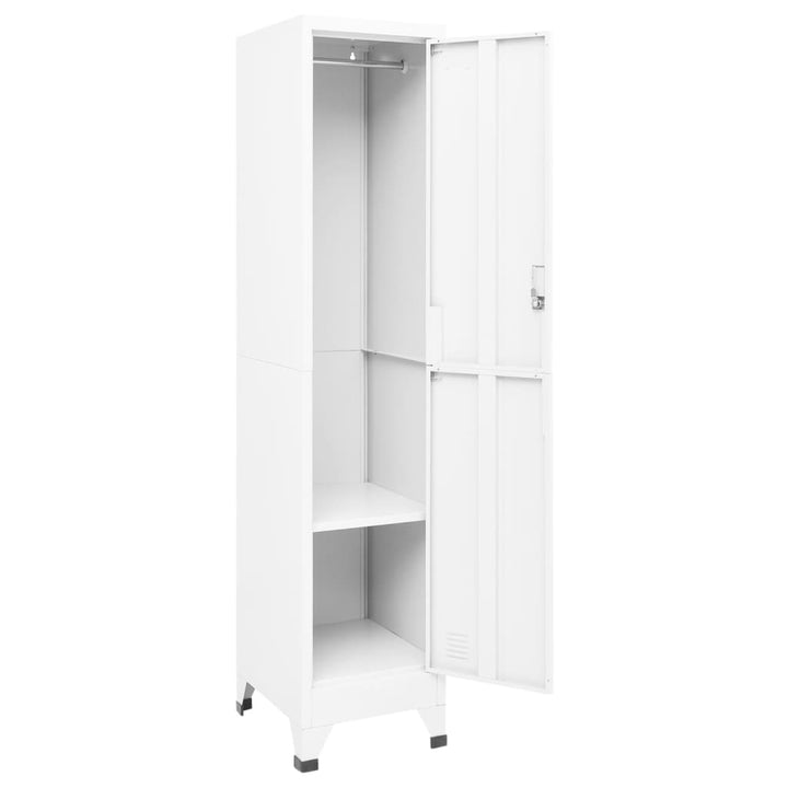 Lockerkast 38x45x180 cm staal wit - Griffin Retail