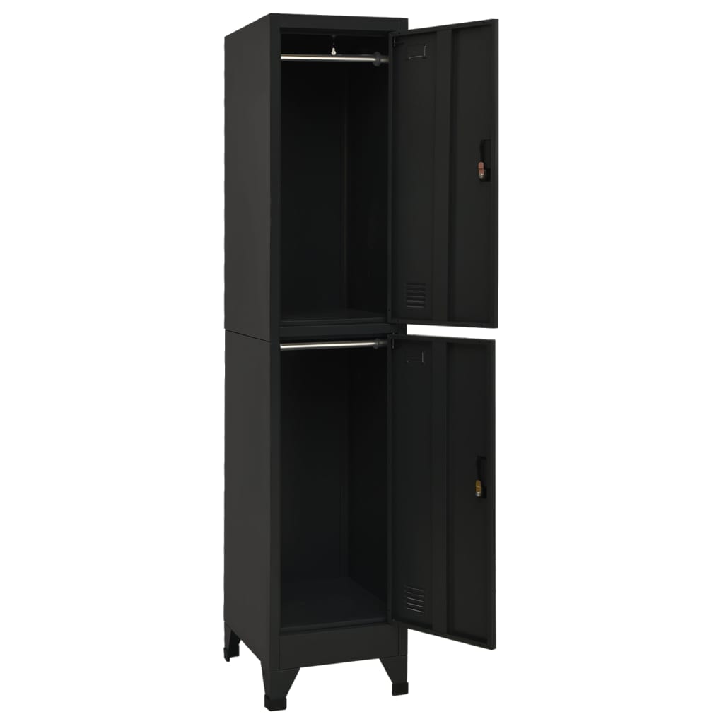 Lockerkast 38x45x180 cm staal zwart - Griffin Retail