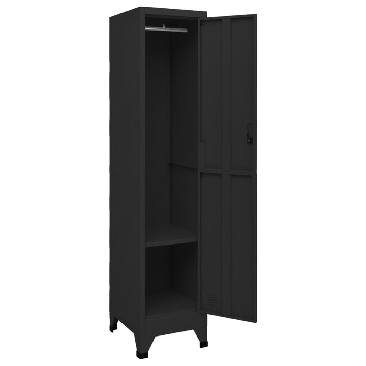 Lockerkast 38x45x180 cm staal zwart - Griffin Retail