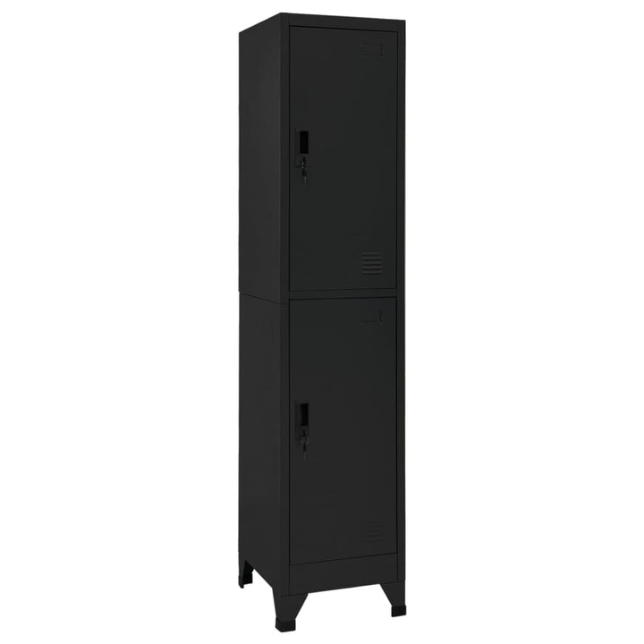 Lockerkast 38x45x180 cm staal zwart - Griffin Retail