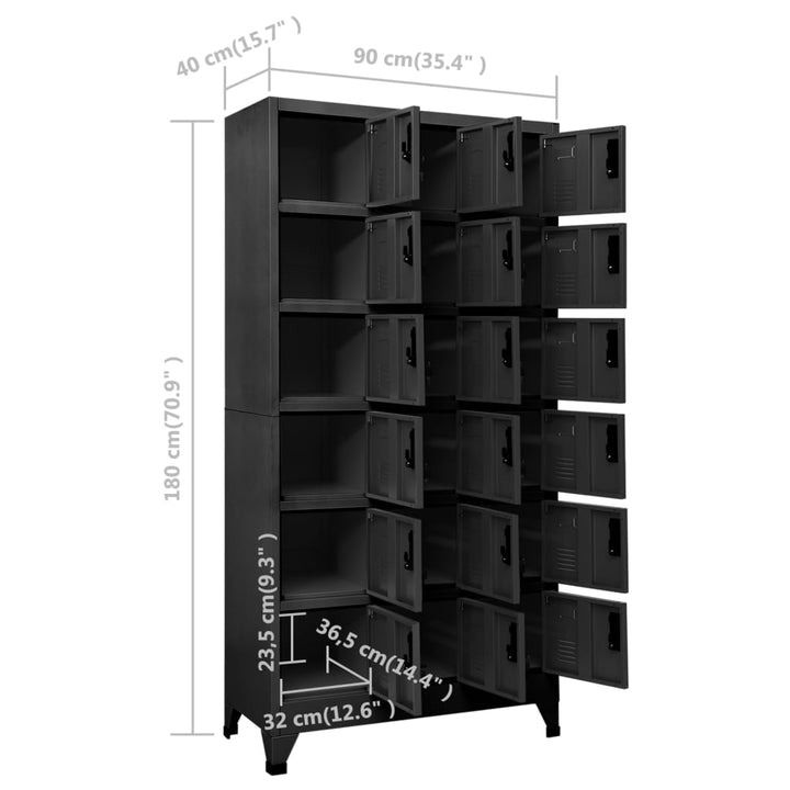 Lockerkast 90x40x180 cm staal antracietkleurig - Griffin Retail