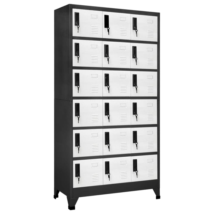 Lockerkast 90x40x180 cm staal antracietkleurig en wit - Griffin Retail