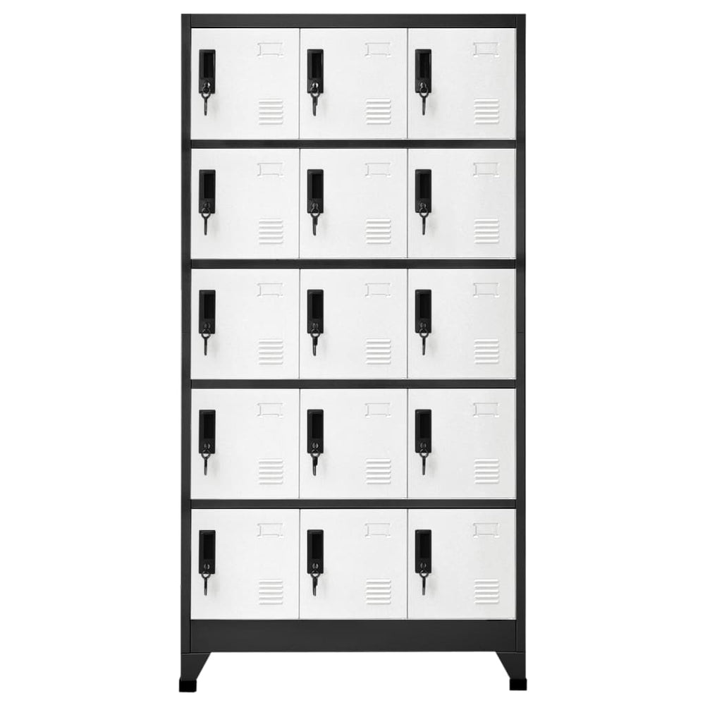 Lockerkast 90x40x180 cm staal antracietkleurig en wit - Griffin Retail