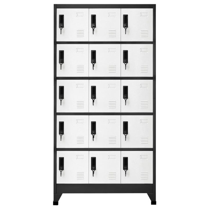 Lockerkast 90x40x180 cm staal antracietkleurig en wit - Griffin Retail