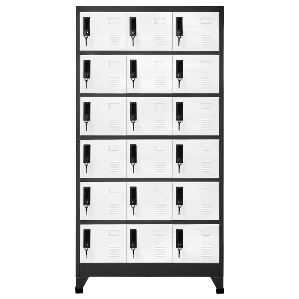 Lockerkast 90x40x180 cm staal antracietkleurig en wit - Griffin Retail