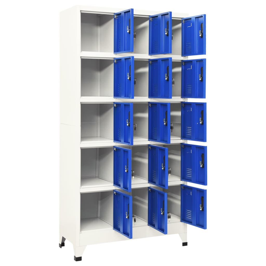 Lockerkast 90x40x180 cm staal grijs en blauw - Griffin Retail