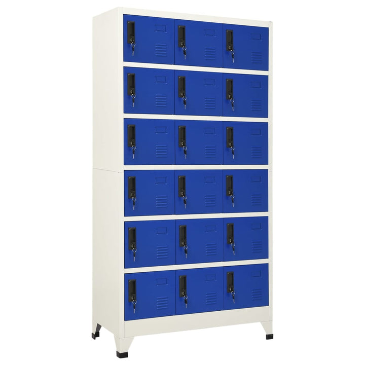 Lockerkast 90x40x180 cm staal grijs en blauw - Griffin Retail