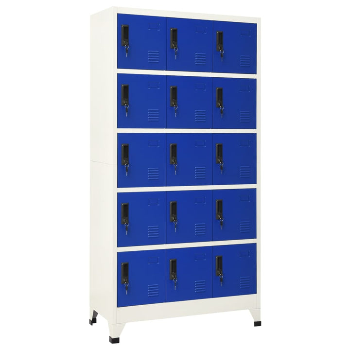 Lockerkast 90x40x180 cm staal grijs en blauw - Griffin Retail