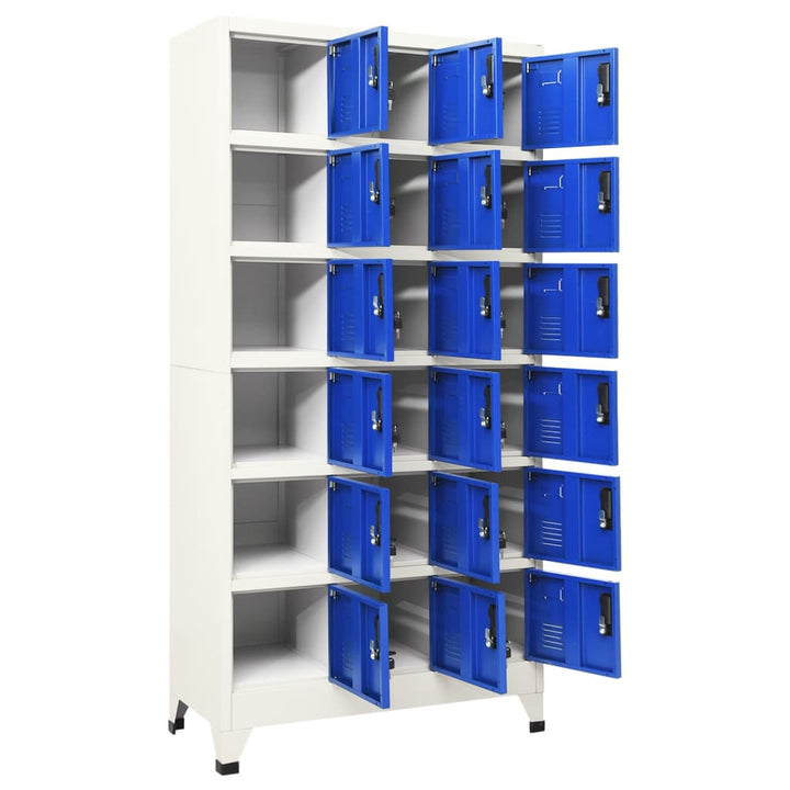 Lockerkast 90x40x180 cm staal grijs en blauw - Griffin Retail