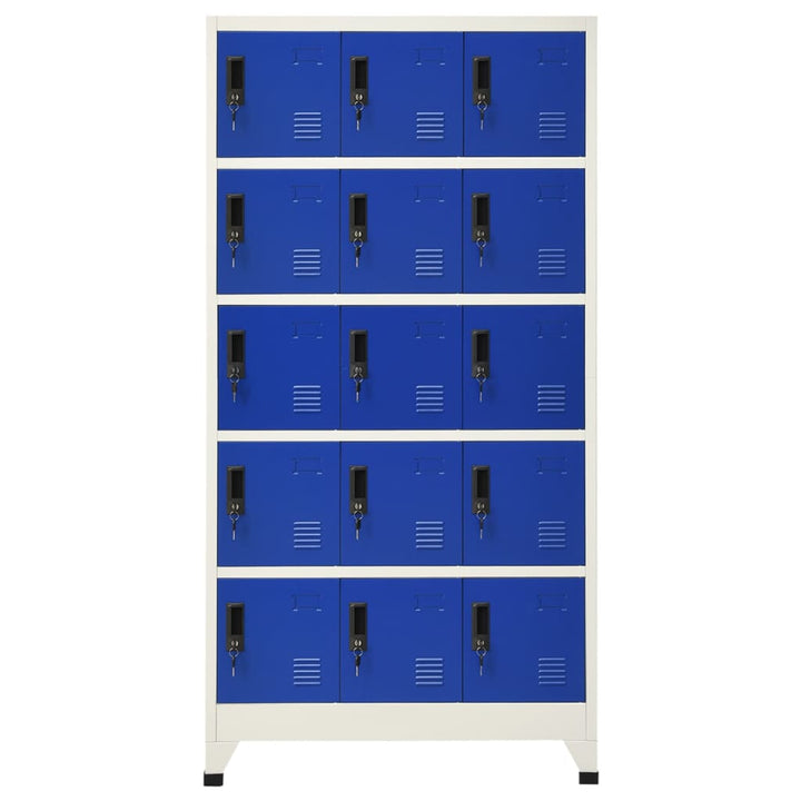 Lockerkast 90x40x180 cm staal grijs en blauw - Griffin Retail