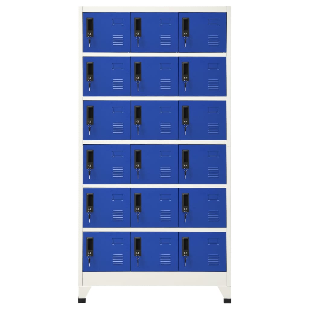 Lockerkast 90x40x180 cm staal grijs en blauw - Griffin Retail