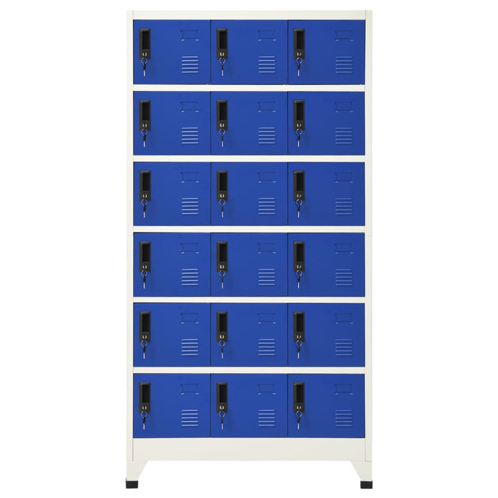 Lockerkast 90x40x180 cm staal grijs en blauw - Griffin Retail