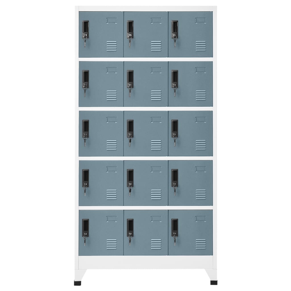 Lockerkast 90x40x180 cm staal lichtgrijs en donkergrijs - Griffin Retail