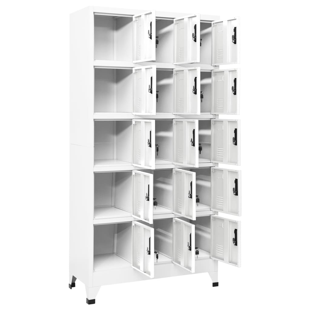 Lockerkast 90x40x180 cm staal wit - Griffin Retail