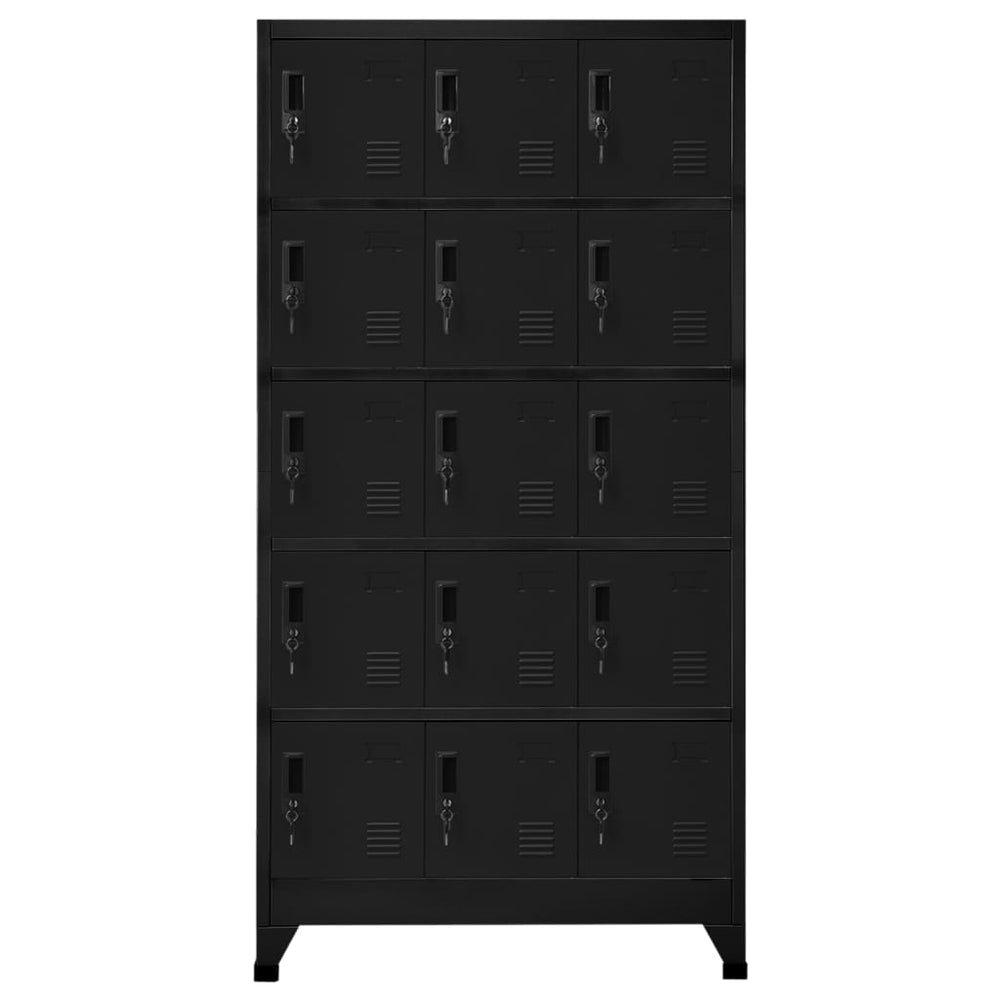 Lockerkast 90x40x180 cm staal zwart - Griffin Retail