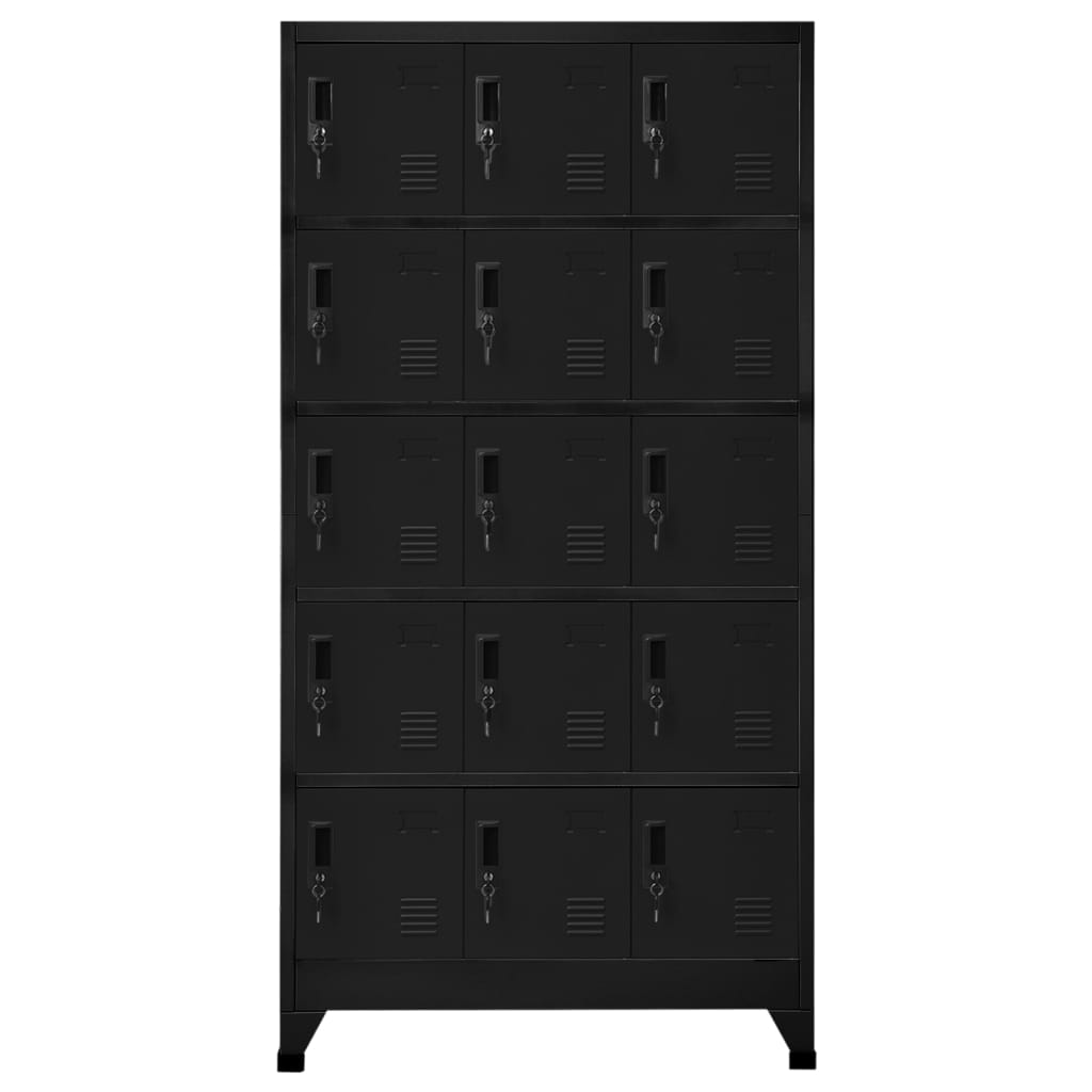 Lockerkast 90x40x180 cm staal zwart - Griffin Retail