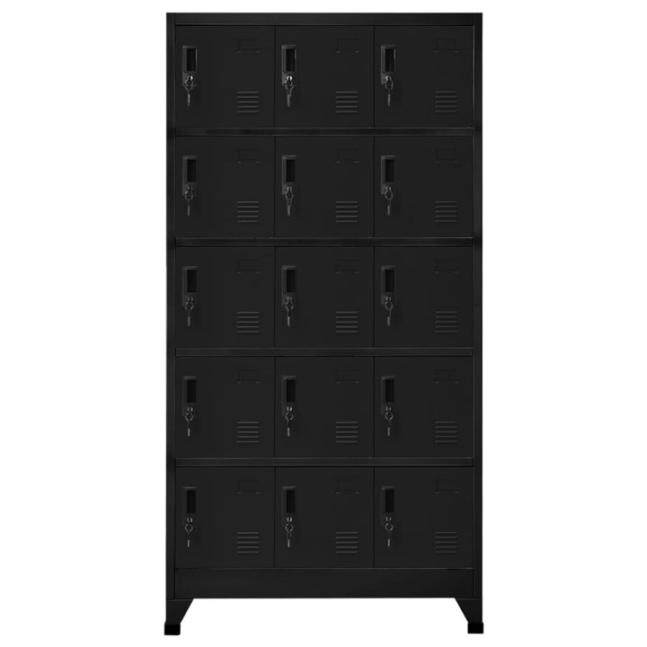 Lockerkast 90x40x180 cm staal zwart - Griffin Retail