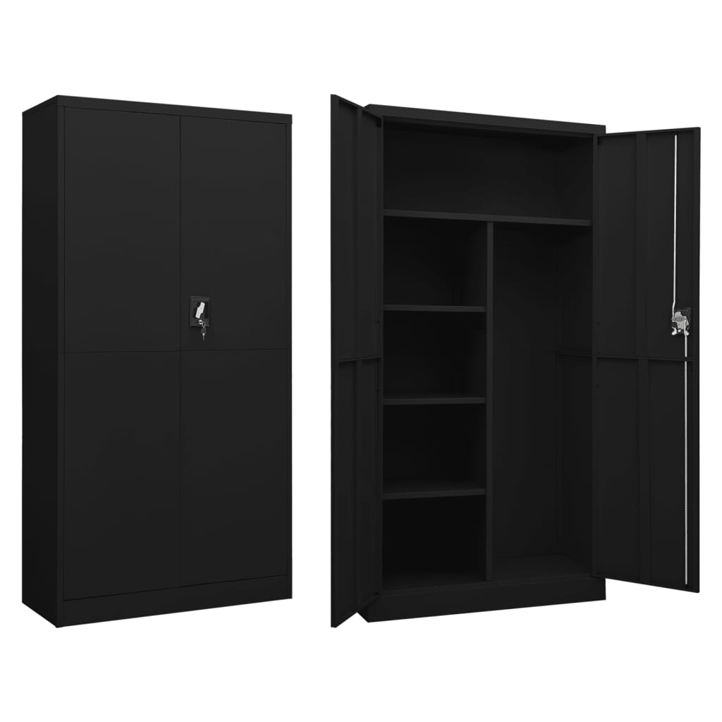 Lockerkast 90x40x180 cm staal zwart - Griffin Retail