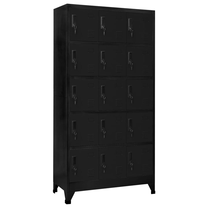 Lockerkast 90x40x180 cm staal zwart - Griffin Retail