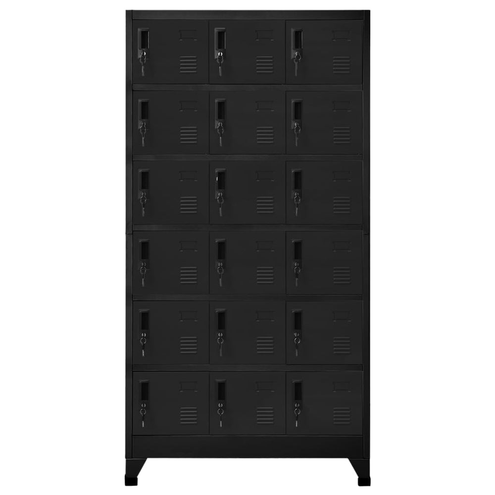 Lockerkast 90x40x180 cm staal zwart - Griffin Retail