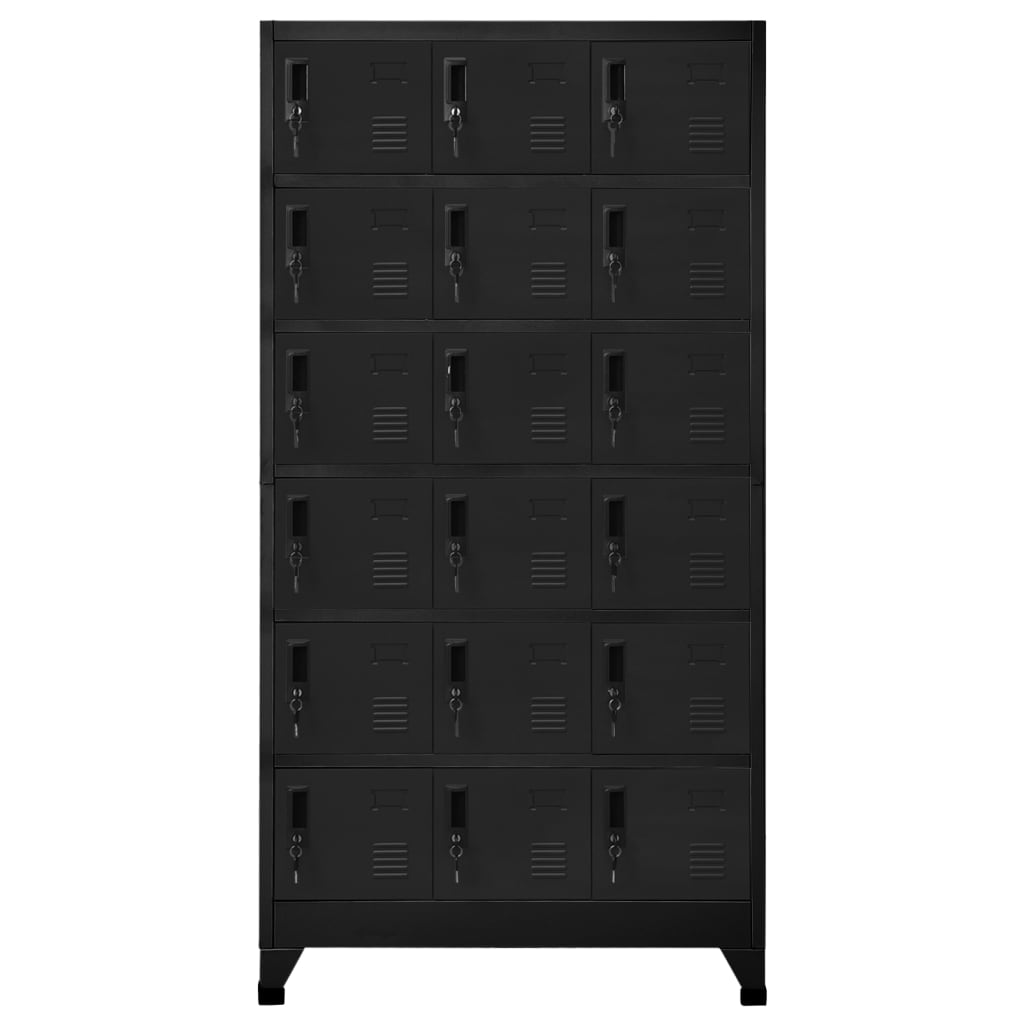 Lockerkast 90x40x180 cm staal zwart - Griffin Retail