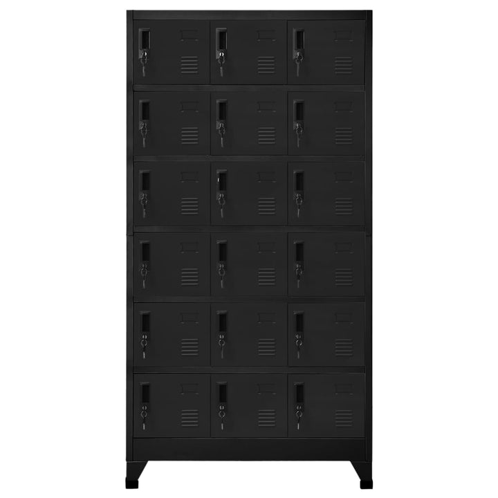 Lockerkast 90x40x180 cm staal zwart - Griffin Retail