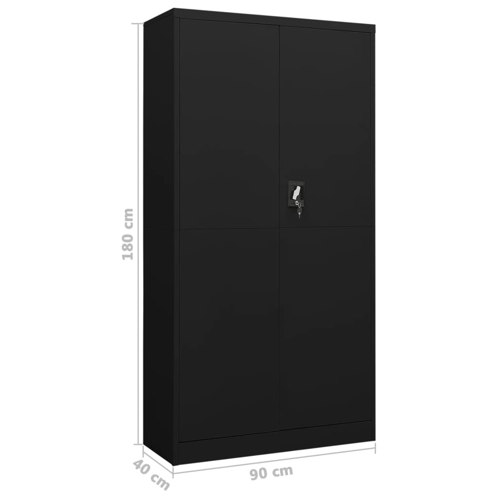 Lockerkast 90x40x180 cm staal zwart - Griffin Retail