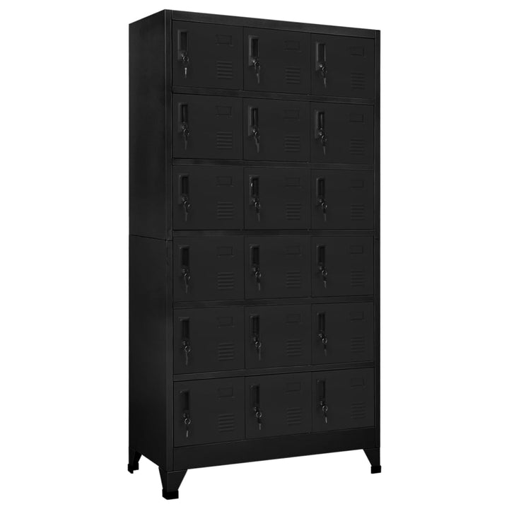 Lockerkast 90x40x180 cm staal zwart - Griffin Retail